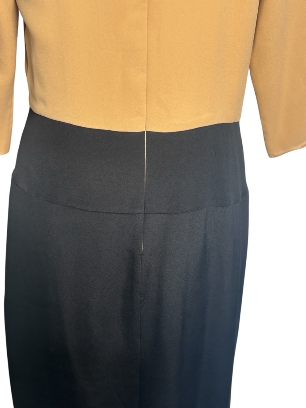 Tibi Colorblock Pleated Dress Size 6 Neutral Minimalist Designer Midi Dress - Picture 6 of 10